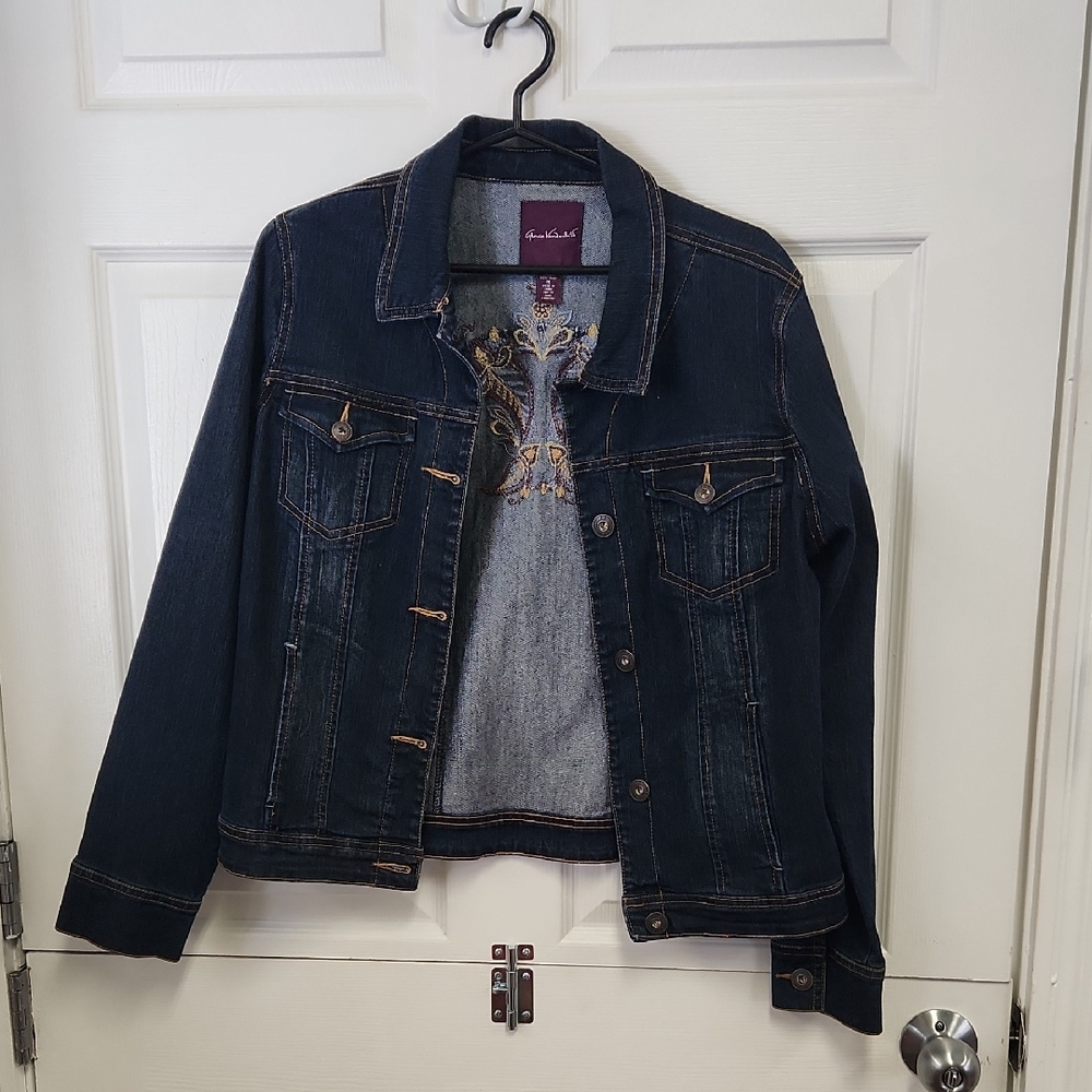 Denim Jacket With Embrodery - Picture 2 of 4